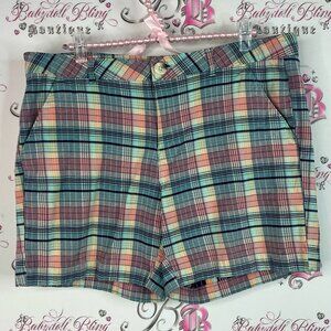 Dockers shorts stripes Plaid Women's Shorts pink blue orange bike style